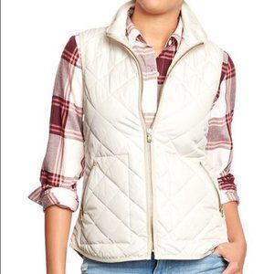 Old Navy Cream Quilted Vest